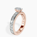 14kt Rose Gold Adele Side Stone Lab Diamond Ring standing product image one