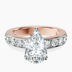 18ct Rose Gold Adele Side Stone Lab Diamond Ring front image