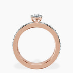 14kt Rose Gold Adele Side Stone Lab Diamond Ring side right image one