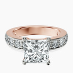 14kt Rose Gold Adele Side Stone Lab Diamond Ring front image