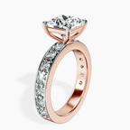 14kt Rose Gold Adele Side Stone Lab Diamond Ring standing product image one