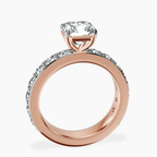 18ct Rose Gold Adele Side Stone Lab Diamond Ring side right image one