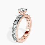 14kt Rose Gold Adele Side Stone Lab Diamond Ring standing product image one