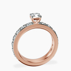 14kt Rose Gold Adele Side Stone Lab Diamond Ring side right image one