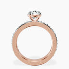 14kt Rose Gold Adele Side Stone Lab Diamond Ring side right image one