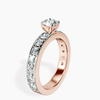 10kt Rose Gold Adele Side Stone Lab Diamond Ring standing product image one