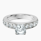 18kt White Gold Adele Side Stone Lab Diamond Ring front image