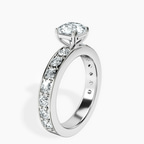 18kt White Gold Adele Side Stone Lab Diamond Ring standing product image one