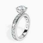 14ct White Gold Adele Side Stone Lab Diamond Ring standing product image one