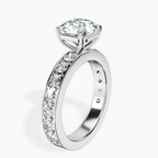 18kt White Gold Adele Side Stone Lab Diamond Ring standing product image one