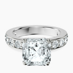 18kt White Gold Adele Side Stone Lab Diamond Ring front image