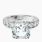 18kt White Gold Adele Side Stone Lab Diamond Ring front image
