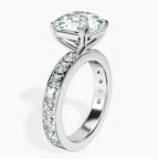 18kt White Gold Adele Side Stone Lab Diamond Ring standing product image one