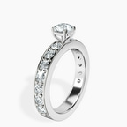 14kt White Gold Adele Side Stone Lab Diamond Ring standing product image one