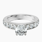 18kt White Gold Adele Side Stone Lab Diamond Ring front image