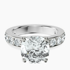 18kt White Gold Adele Side Stone Lab Diamond Ring front image