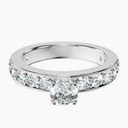 18kt White Gold Adele Side Stone Lab Diamond Ring front image