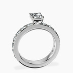 18kt White Gold Adele Side Stone Lab Diamond Ring side right image one