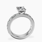 14ct White Gold Adele Side Stone Lab Diamond Ring side right image one