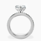 2.23 ct. heart Adele Side Stone Ring in 14kt white gold side right image one