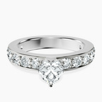 18kt White Gold Adele Side Stone Lab Diamond Ring front image