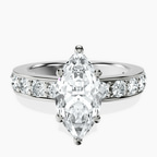 14ct White Gold Adele Side Stone Lab Diamond Ring front image
