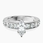 14kt White Gold Adele Side Stone Lab Diamond Ring front image