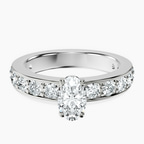 18kt White Gold Adele Side Stone Lab Diamond Ring front image