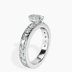 18kt White Gold Adele Side Stone Lab Diamond Ring standing product image one