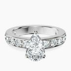 18kt White Gold Adele Side Stone Lab Diamond Ring front image