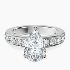 9ct White Gold Adele Side Stone Lab Diamond Ring front image