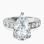 18kt White Gold Adele Side Stone Lab Diamond Ring front image