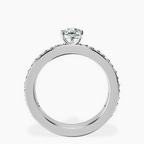 18kt White Gold Adele Side Stone Lab Diamond Ring side right image one