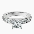 18kt White Gold Adele Side Stone Lab Diamond Ring front image
