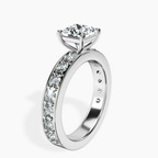 18kt White Gold Adele Side Stone Lab Diamond Ring standing product image one