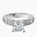 9ct White Gold Adele Side Stone Lab Diamond Ring front image