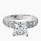 18kt White Gold Adele Side Stone Lab Diamond Ring front image