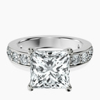 18kt White Gold Adele Side Stone Lab Diamond Ring front image