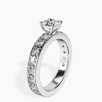 18kt White Gold Adele Side Stone Lab Diamond Ring standing product image one