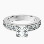 18kt White Gold Adele Side Stone Lab Diamond Ring front image