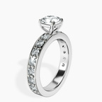 18kt White Gold Adele Side Stone Lab Diamond Ring standing product image one