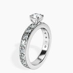 18kt White Gold Adele Side Stone Lab Diamond Ring standing product image one
