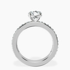 14kt White Gold Adele Side Stone Lab Diamond Ring side right image one