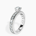 Platinum Adele Side Stone Lab Diamond Ring standing product image one