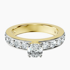 14kt Yellow Gold Adele Side Stone Lab Diamond Ring front image