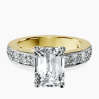 14kt Yellow Gold Adele Side Stone Lab Diamond Ring front image