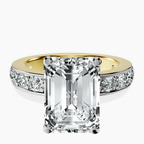 14kt Yellow Gold Adele Side Stone Lab Diamond Ring front image