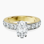 14kt Yellow Gold Adele Side Stone Lab Diamond Ring front image