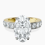 14kt Yellow Gold Adele Side Stone Lab Diamond Ring front image