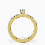 14kt Yellow Gold Adele Side Stone Lab Diamond Ring side right image one